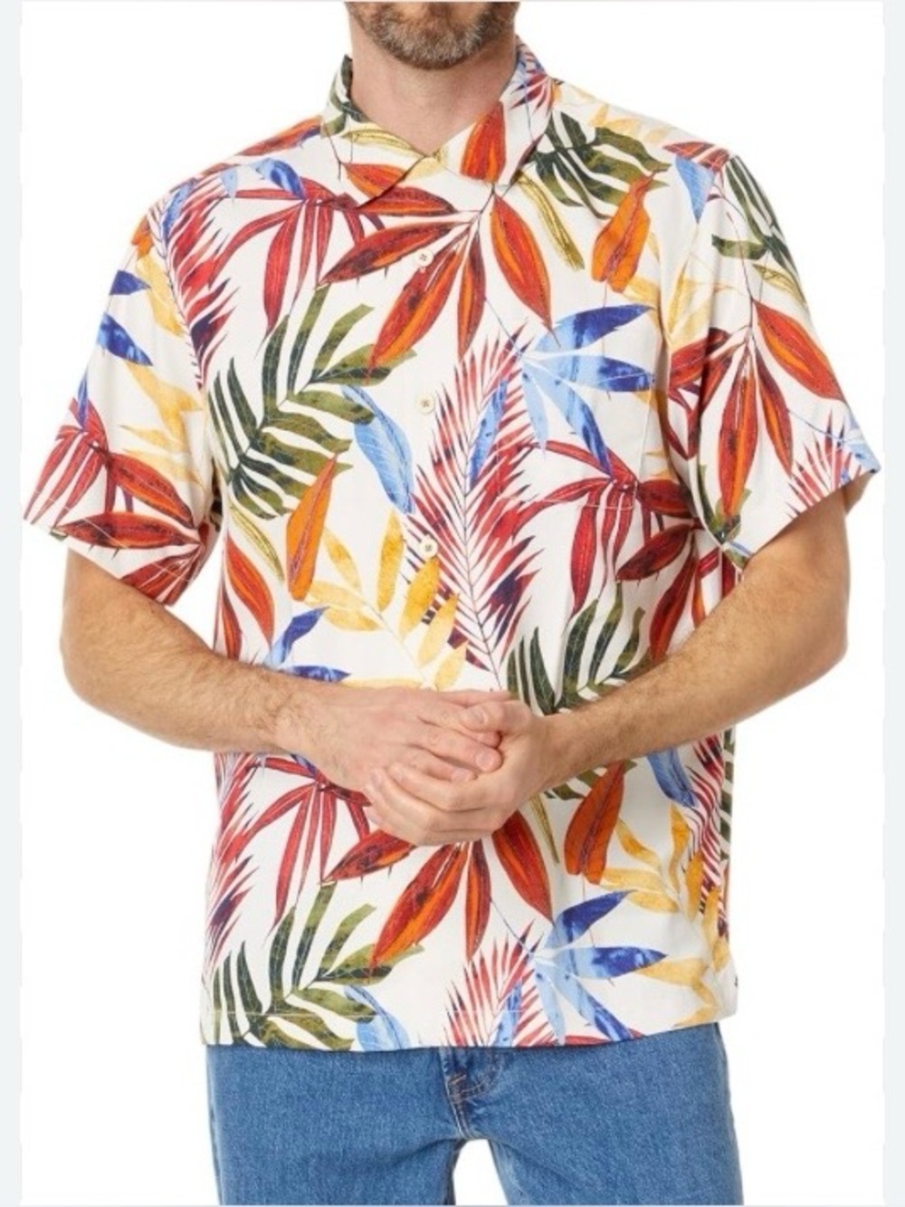 TOMMY BAHAMA Tropical Silk Blend Floral Hawaiian Print Shirt Men’s Size XXL